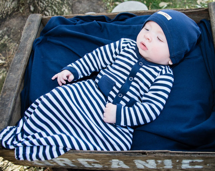 Navy/White | Organic Gown