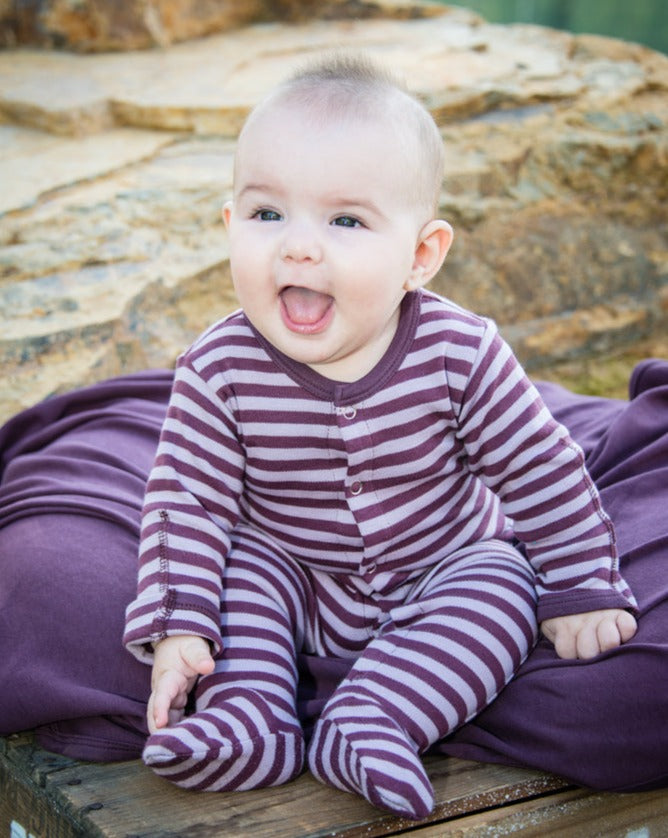 Lavender/Eggplant | Organic Snap Footie