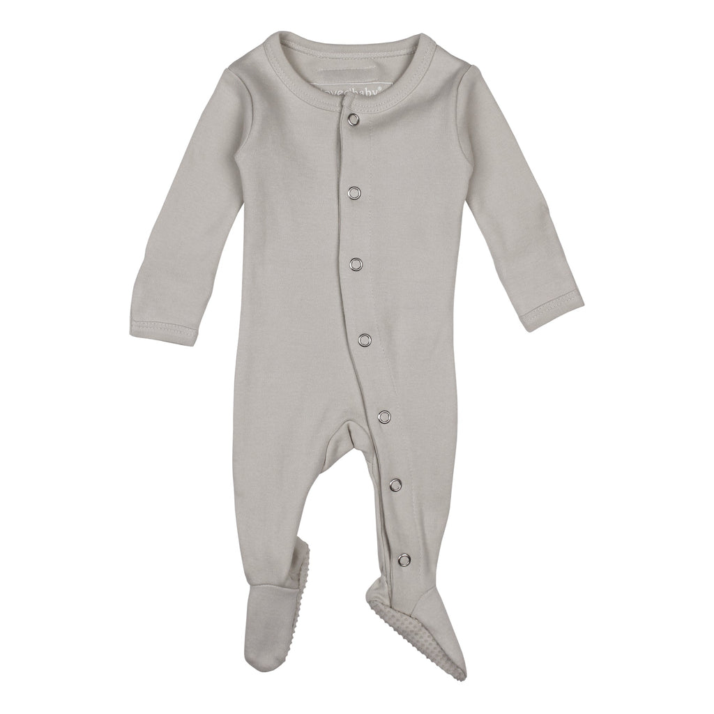 Light Gray | Organic Snap Footie