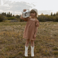 Organic Eyelet Bubble Sleeve Dress