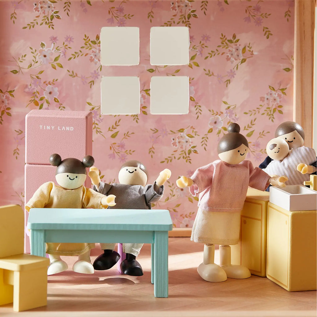 Tiny Land® Casa de muñecas de unicornio Sweetwood y muñecas de madera