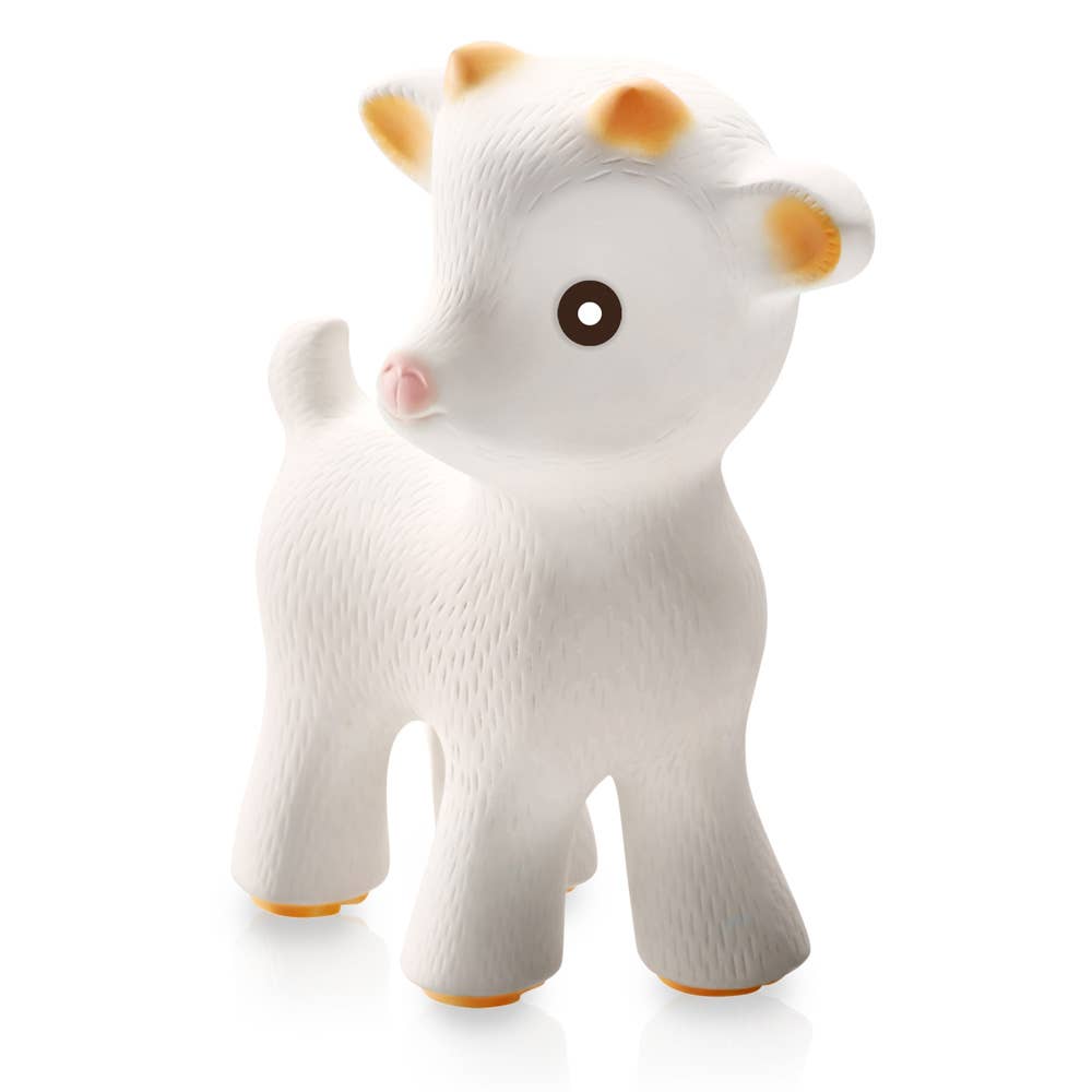 Natural Rubber Teether Goat, Non-Toxic, Mold-free Design