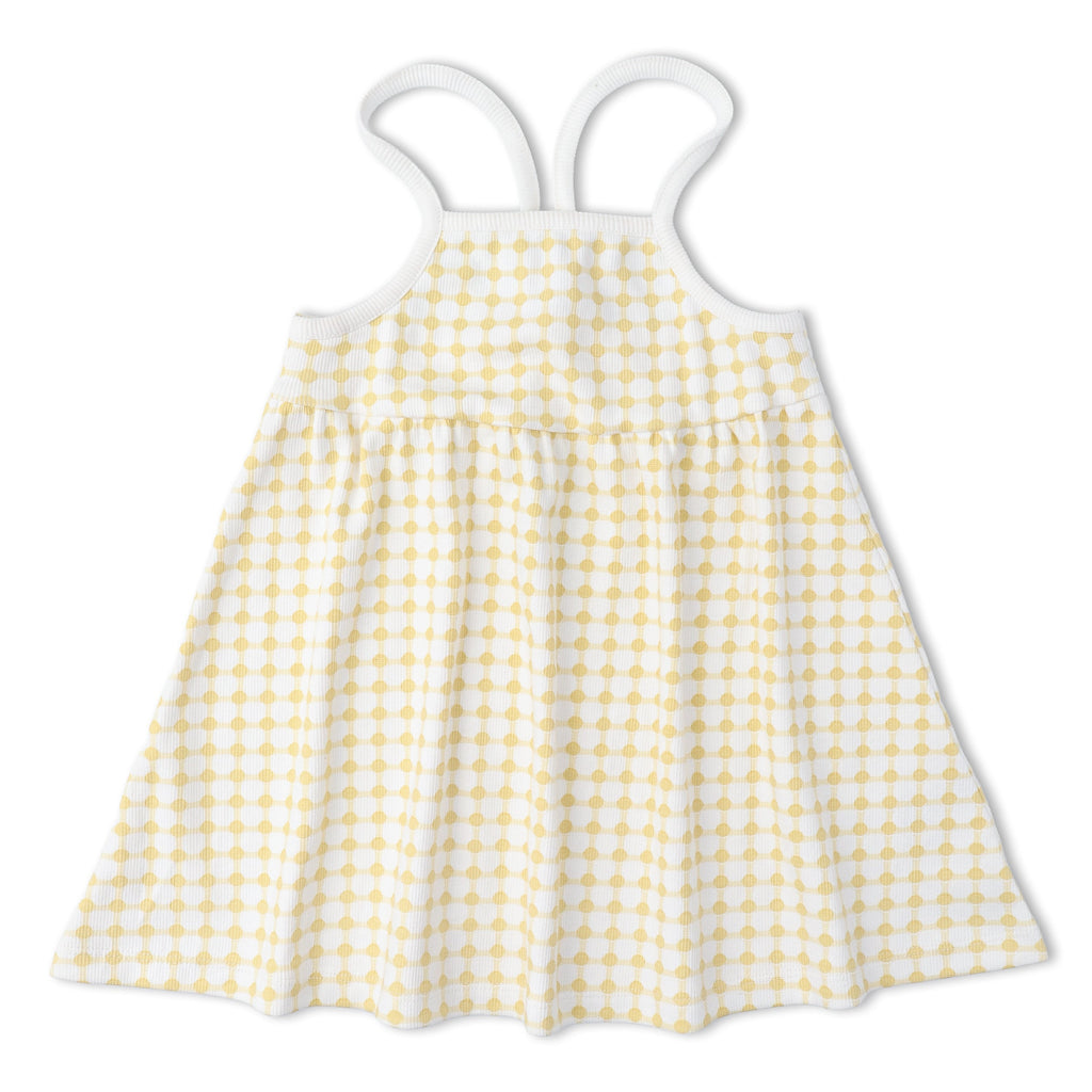 Organic Tie-Back Strap Dress - Dotty Gingham