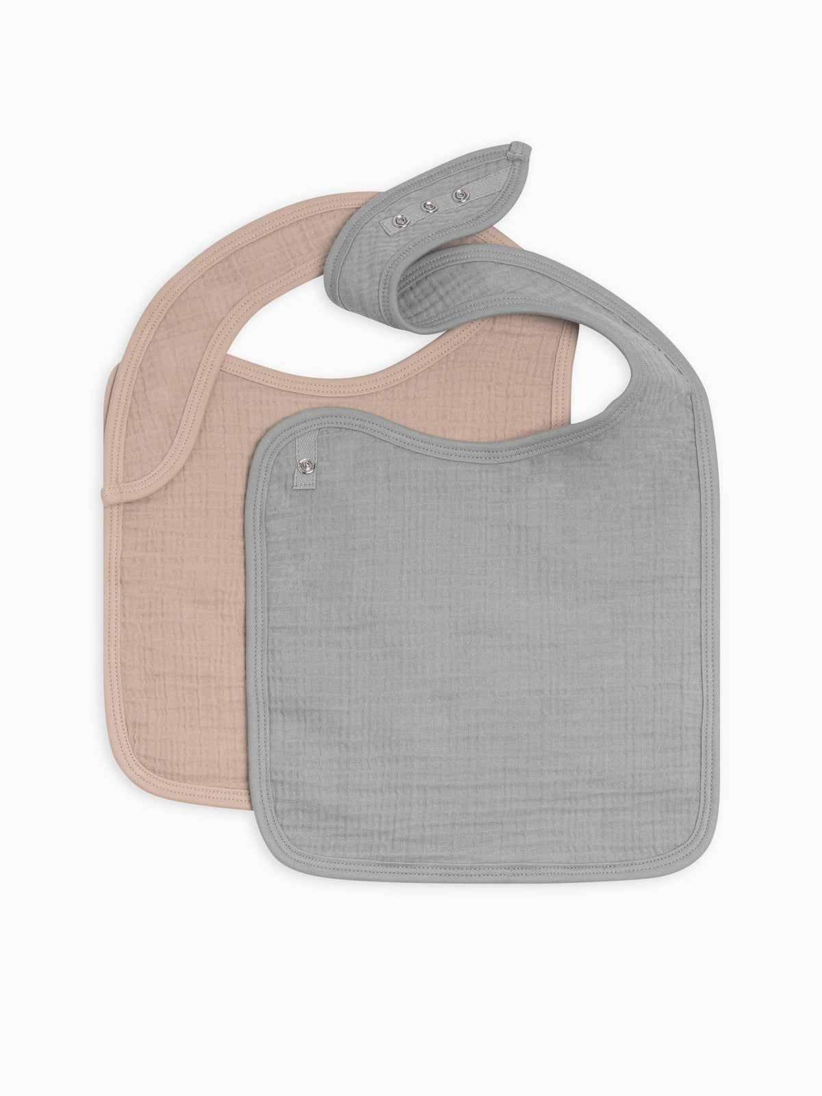 Classic 2-Pack Muslin Bibs - Mist / Clay