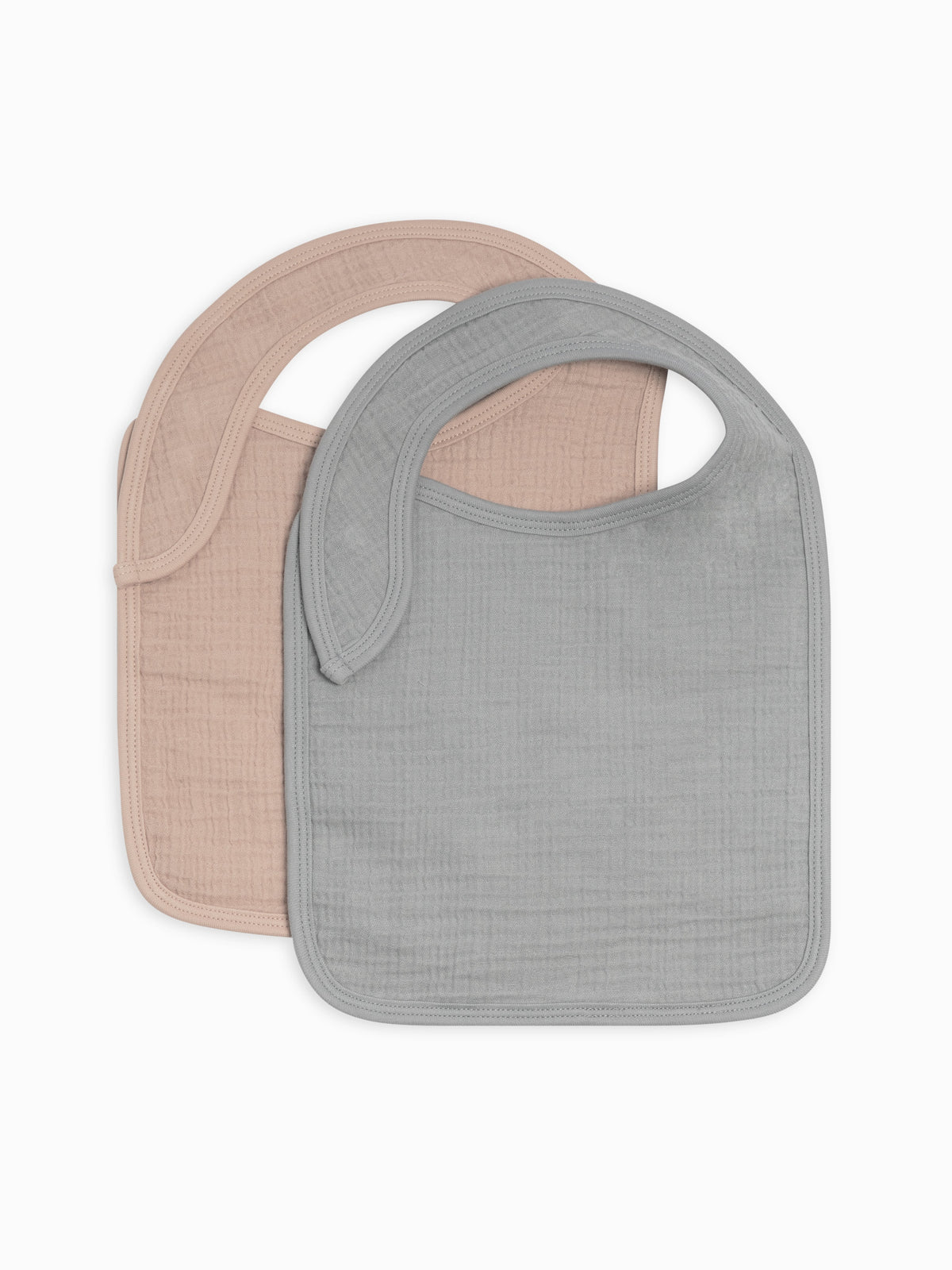 Classic 2-Pack Muslin Bibs - Mist / Clay