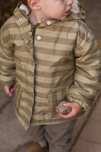 Sherpa Lined Storm Jacket — Moss Stripe