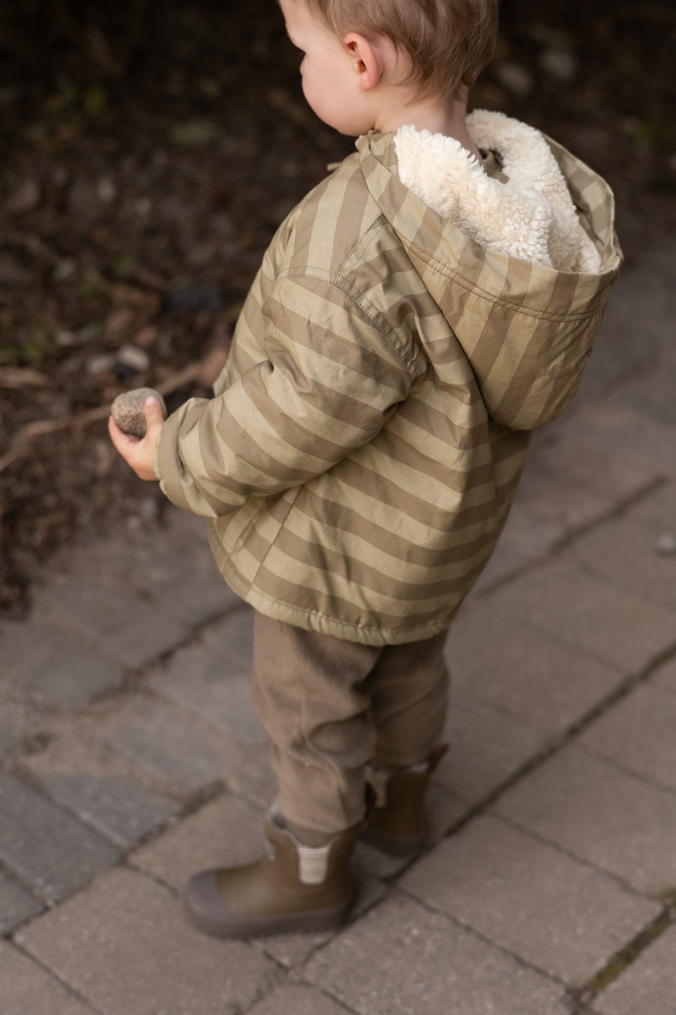 Sherpa Lined Storm Jacket — Moss Stripe