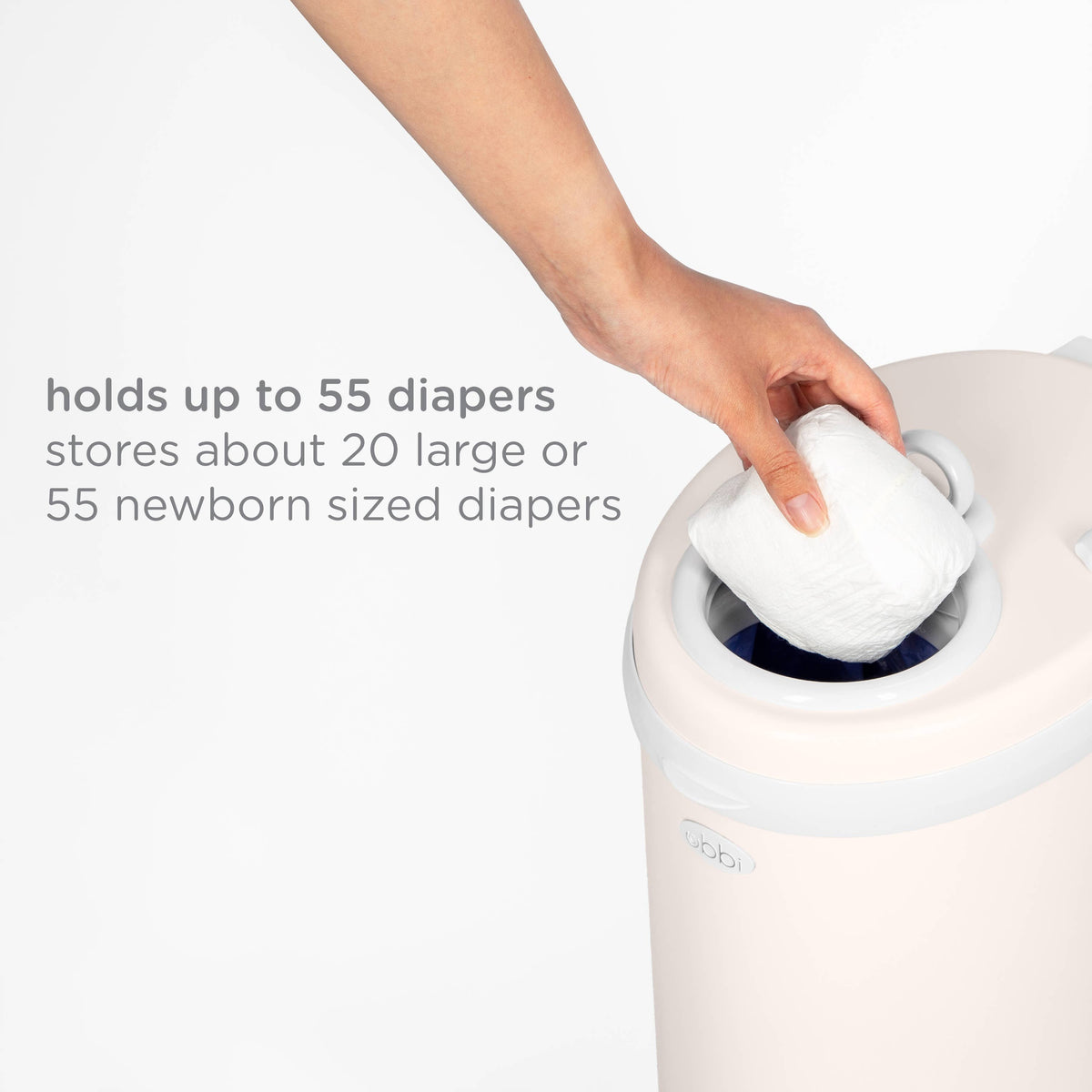 Ubbi Steel Diaper Pail — Odor-Locking Stainless Steel with Rubber Seal, Uses Any Standard Trash Bag