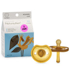 Natursutten 2-Pack Natural Rubber Pacifiers - Safe & Soft BPA-Free Pacifier for Breastfeeding Babies, Made in Italy, Butterfly Shield Orthodontic Nipple, 6-12 Months