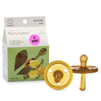 Natursutten 2-Pack Natural Rubber Pacifiers - Safe & Soft BPA-Free Pacifier for Breastfeeding Babies, Made in Italy, Butterfly Shield Orthodontic Nipple, 6-12 Months