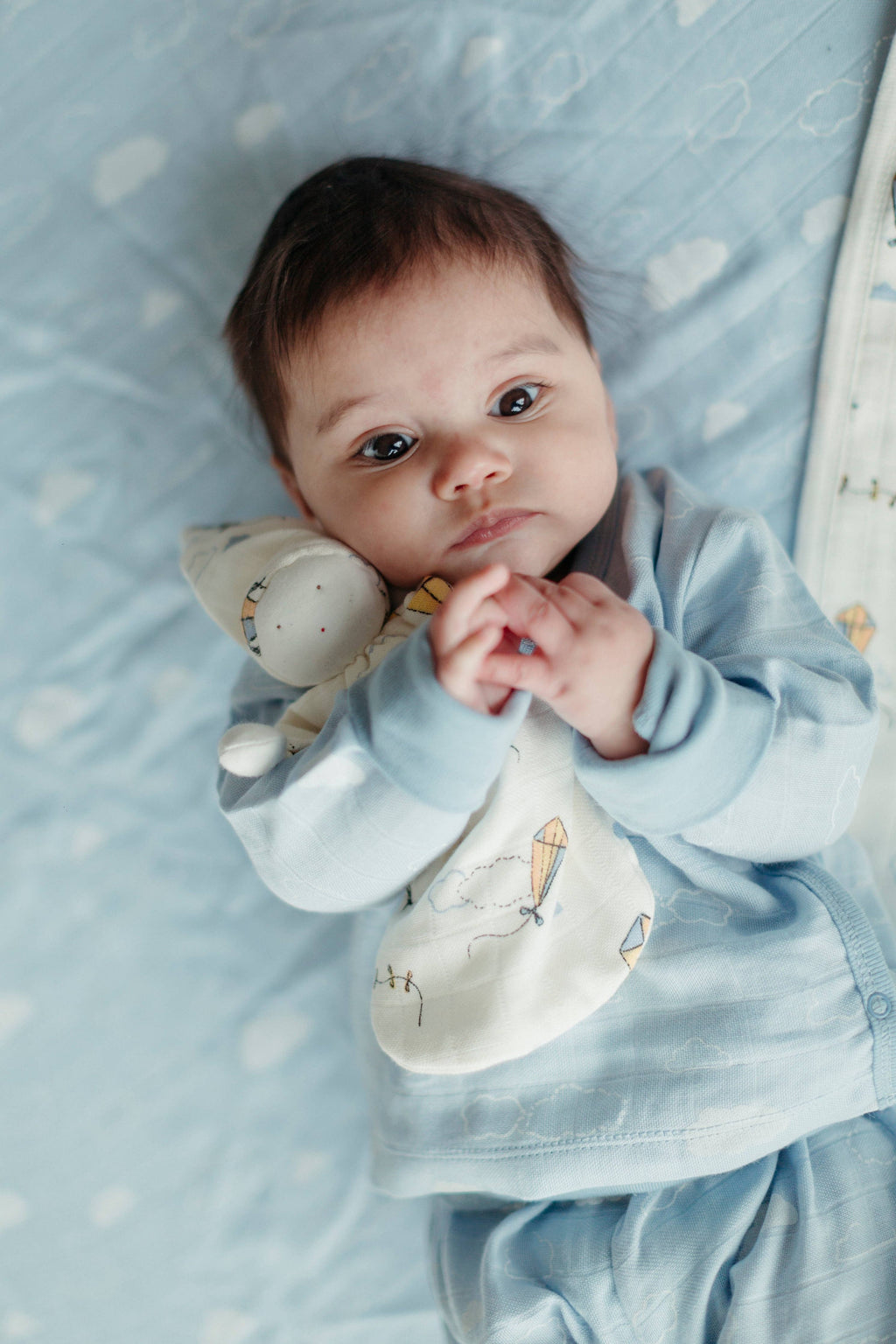 Muslin Side Snap Top & Pant Set - Clouds