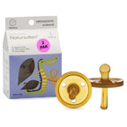 Natursutten 2-Pack Natural Rubber Pacifiers - Safe & Soft BPA-Free Pacifier for Breastfeeding Babies, Made in Italy, Butterfly Shield Orthodontic Nipple, 6-12 Months