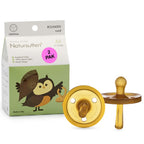 Natursutten 2-Pack Natural Rubber Pacifiers - Safe & Soft BPA-Free Pacifier for Breastfeeding Babies, Made in Italy, Butterfly Shield Orthodontic Nipple, 6-12 Months