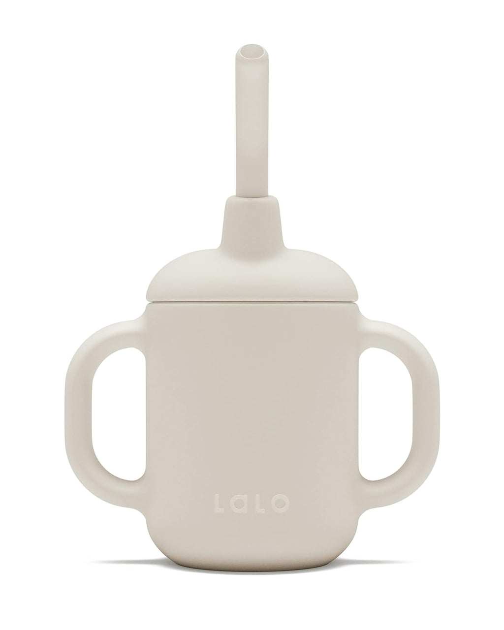 Lalo Little Cup, Non-Toxic Silicone Straw Cup with Handles - Baby and Toddler Sippy Cup - Mini Cup and Straw Training System, 4oz, Sage