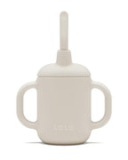 Lalo Little Cup, Non-Toxic Silicone Straw Cup with Handles - Baby and Toddler Sippy Cup - Mini Cup and Straw Training System, 4oz, Sage