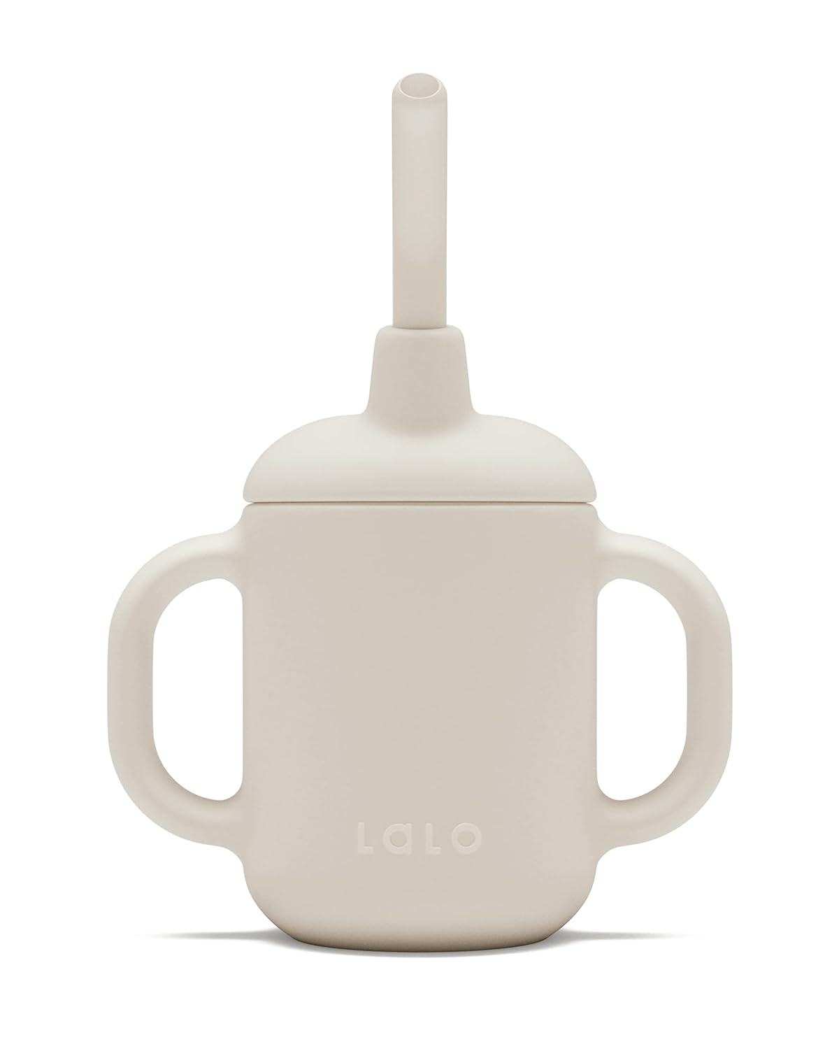 Lalo Little Cup, Non-Toxic Silicone Straw Cup with Handles - Baby and Toddler Sippy Cup - Mini Cup and Straw Training System, 4oz, Sage