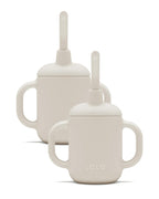 Lalo Little Cup, Non-Toxic Silicone Straw Cup with Handles - Baby and Toddler Sippy Cup - Mini Cup and Straw Training System, 4oz, Sage