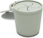 Lalo Snack Cup - Mess-Free Silicone Snack Cups for Toddlers & Babies with Detachable Lid, BPA-Free Baby Snack Containers, Fits Most Stroller & Car Seat Cup Holders, Dishwasher Safe, Oatmeal