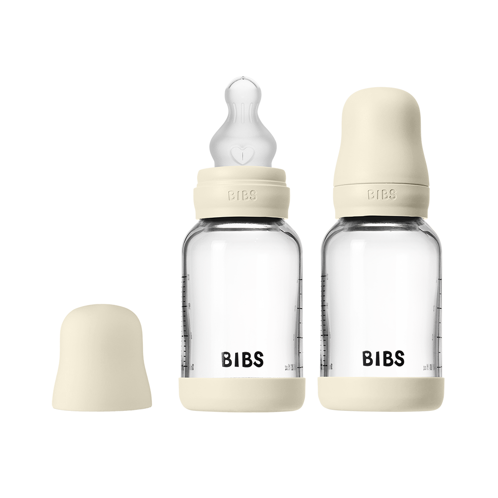 BIBS Baby Glass Bottle Set, 2-Pack — Ivory