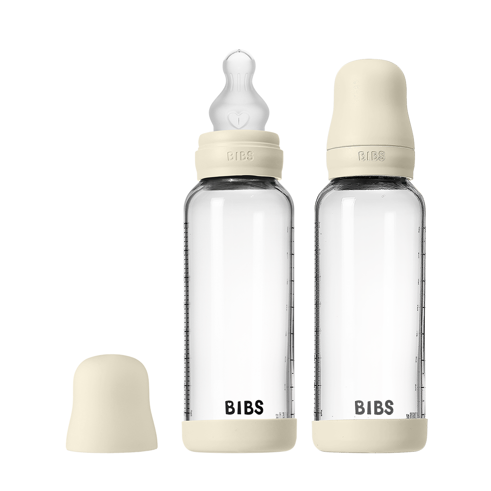 BIBS Baby Glass Bottle Set, 2-Pack — Ivory