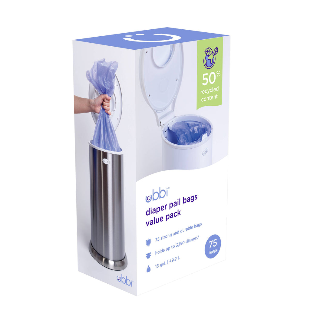 Baby Diaper Pail Plastic Waste Bags, 75 Count