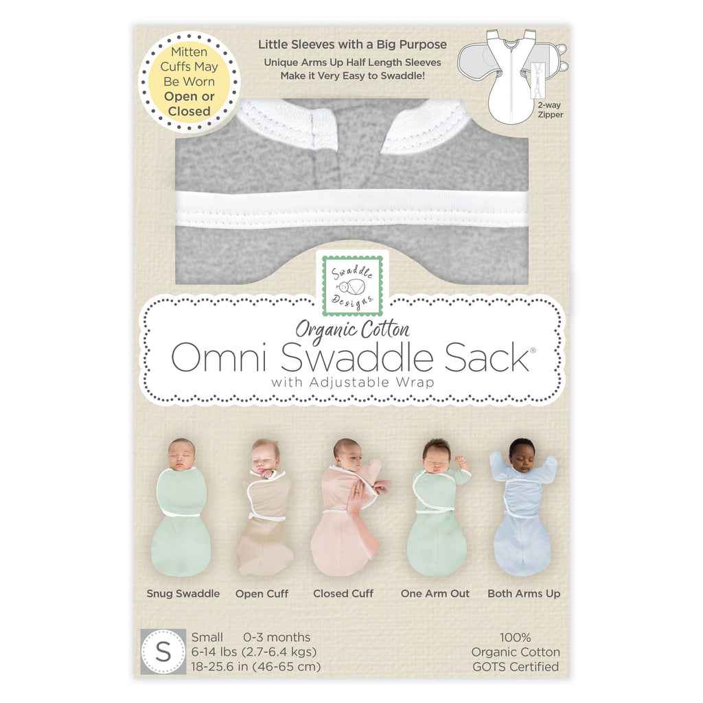 Organic Omni Swaddle Sack, Heathered Gray