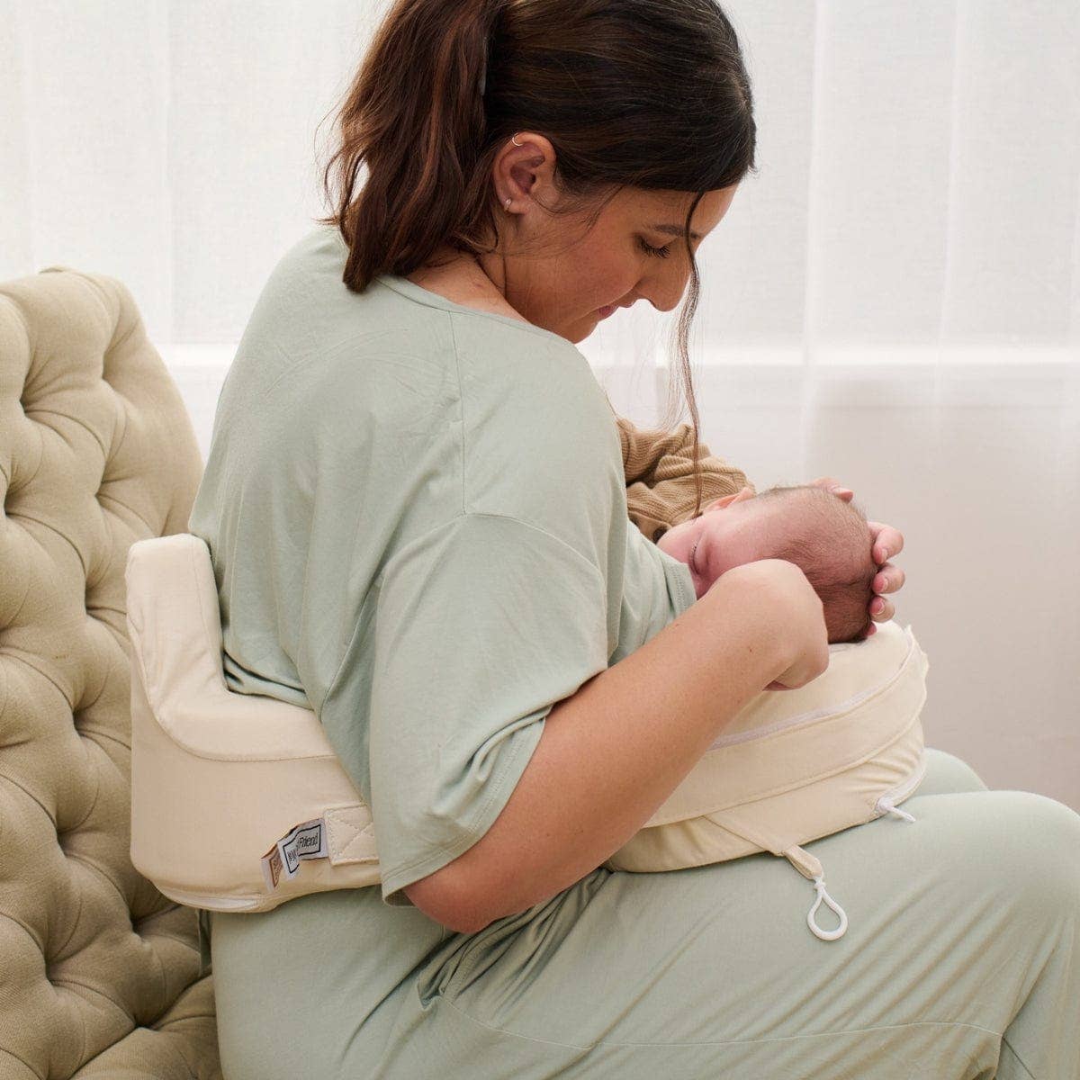Super Deluxe Oat Nursing Pillow with 100% Organic Cotton Cover