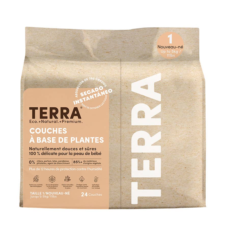 Size 1 Newborn Plant-Based Diapers 24 Count