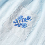 Organic Smocked Top & Shorts Set - Light Blue