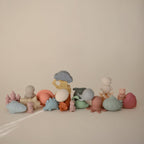 mushie Dino Bath Toys Play Set for Toddlers | 100% Food Grade Silicone | Mold Free, Pack of 5
