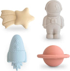 mushie Dino Bath Toys Play Set for Toddlers | 100% Food Grade Silicone | Mold Free, Pack of 5