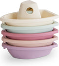 mushie Stackable Bath Boats Toy (Petal) | Floating Bathtub Toys for Baby & Toddler, Set of 5 | Made in Denmark