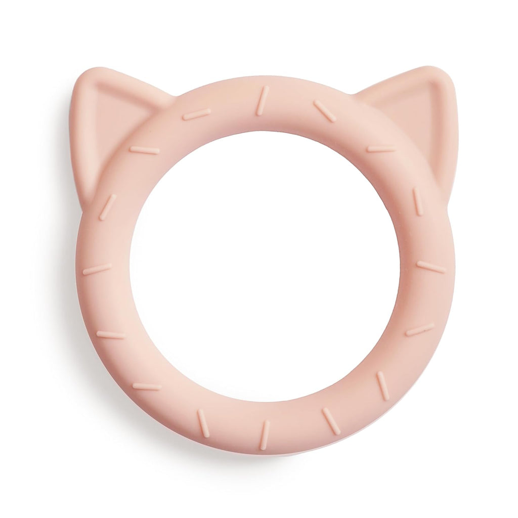 mushie Silicone Baby Teether Toy | Dog Brown