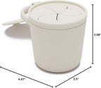 Lalo Snack Cup - Mess-Free Silicone Snack Cups for Toddlers & Babies with Detachable Lid, BPA-Free Baby Snack Containers, Fits Most Stroller & Car Seat Cup Holders, Dishwasher Safe, Oatmeal