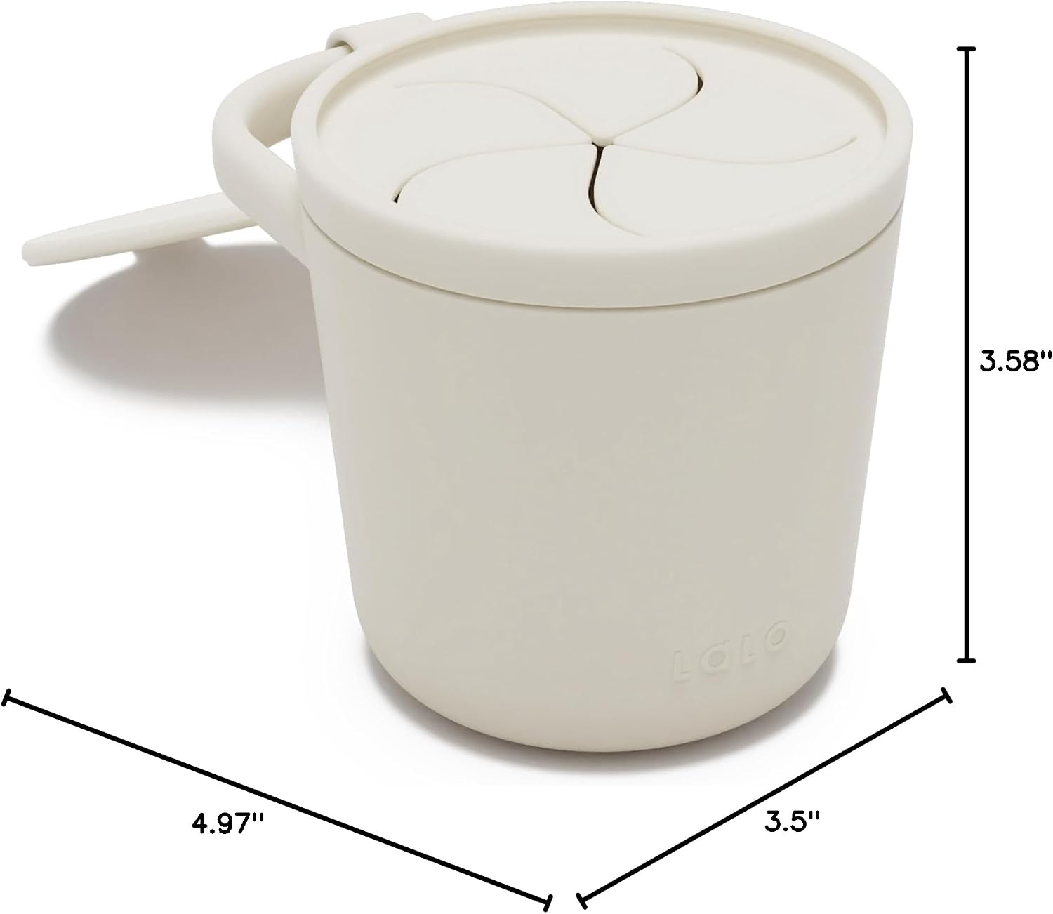 Lalo Snack Cup - Mess-Free Silicone Snack Cups for Toddlers & Babies with Detachable Lid, BPA-Free Baby Snack Containers, Fits Most Stroller & Car Seat Cup Holders, Dishwasher Safe, Oatmeal