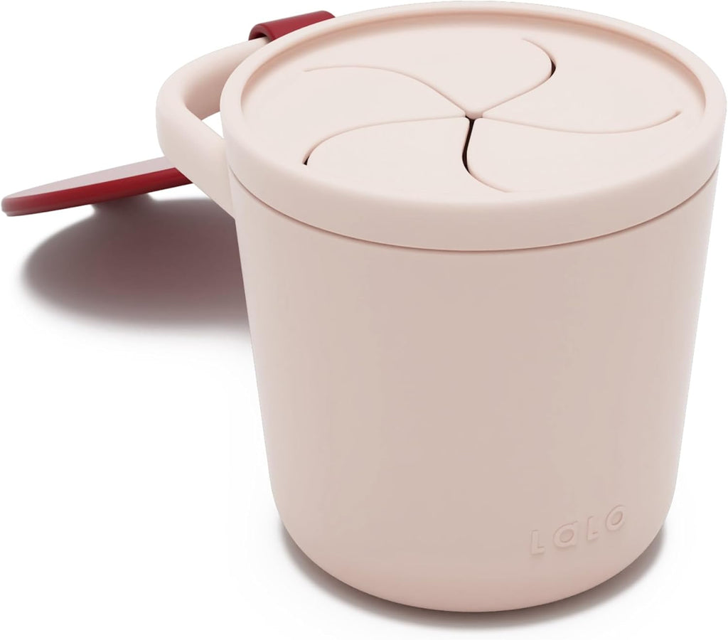 Lalo Snack Cup - Mess-Free Silicone Snack Cups for Toddlers & Babies with Detachable Lid, BPA-Free Baby Snack Containers, Fits Most Stroller & Car Seat Cup Holders, Dishwasher Safe, Oatmeal