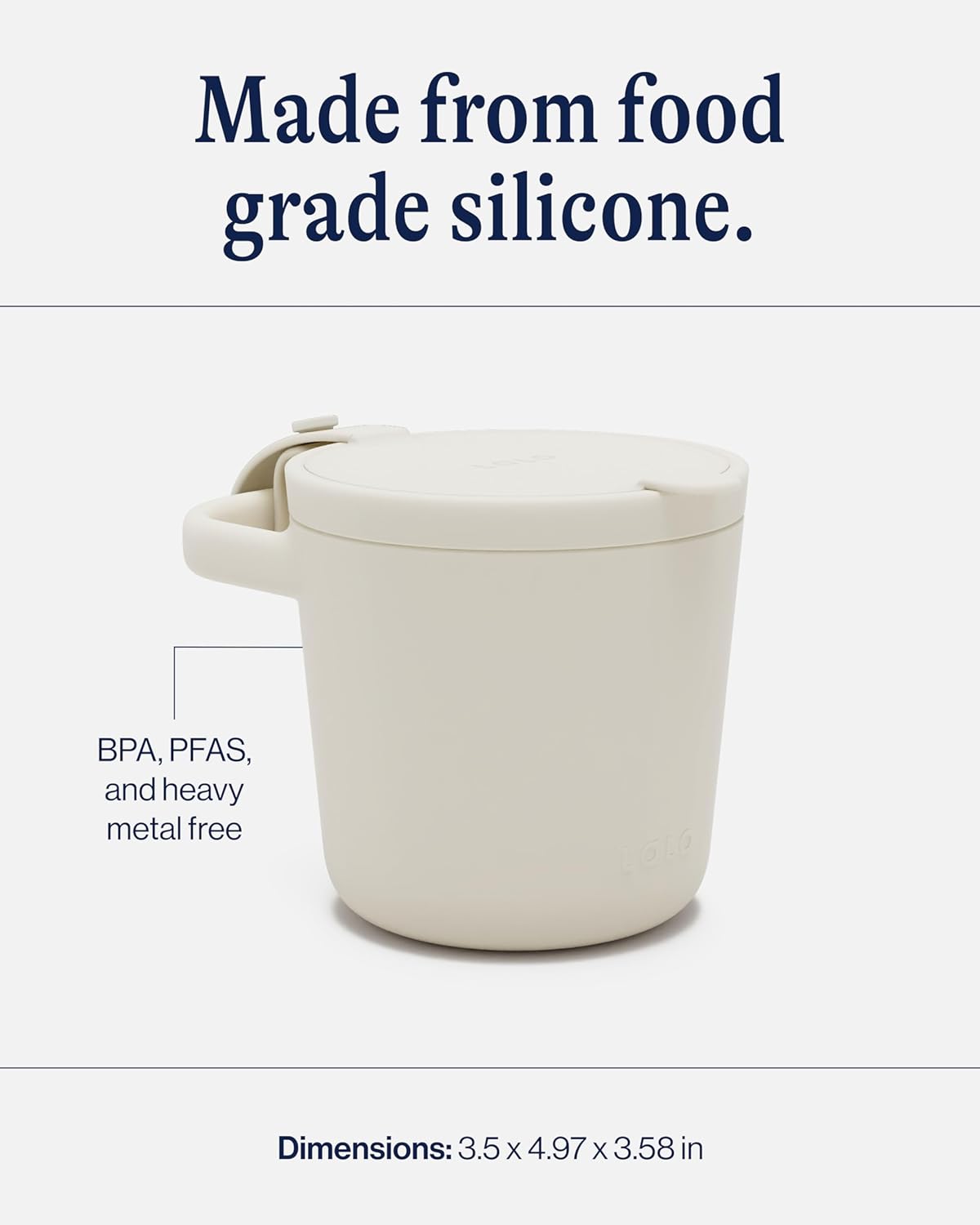 Lalo Snack Cup - Mess-Free Silicone Snack Cups for Toddlers & Babies with Detachable Lid, BPA-Free Baby Snack Containers, Fits Most Stroller & Car Seat Cup Holders, Dishwasher Safe, Oatmeal