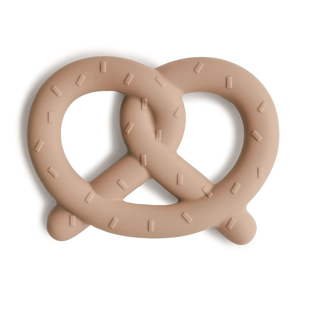 mushie Silicone Baby Teether Toy | Dog Brown