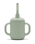 Lalo Little Cup, Non-Toxic Silicone Straw Cup with Handles - Baby and Toddler Sippy Cup - Mini Cup and Straw Training System, 4oz, Sage