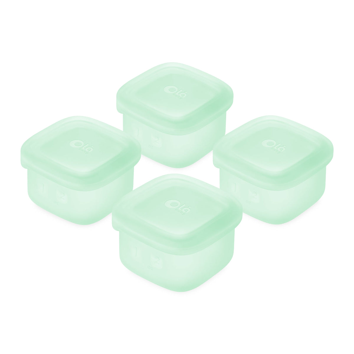 Olababy Silicone Food Storage Containers for Baby Meals On the Go (4-Pack)
