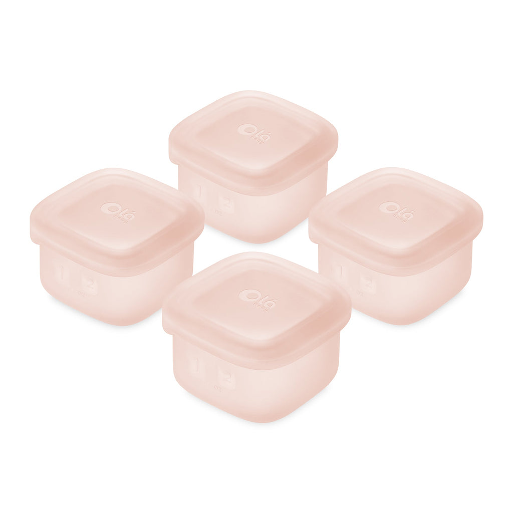 Olababy Silicone Food Storage Containers for Baby Meals On the Go (4-Pack)