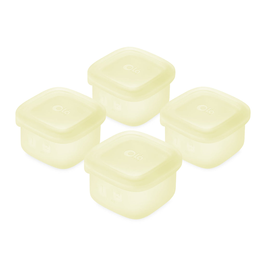 Olababy Silicone Food Storage Containers for Baby Meals On the Go (4-Pack)