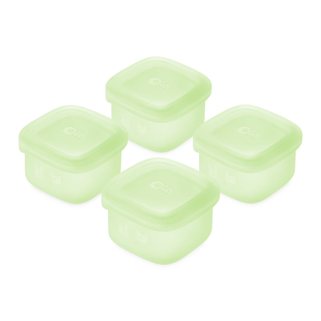 Olababy Silicone Food Storage Containers for Baby Meals On the Go (4-Pack)