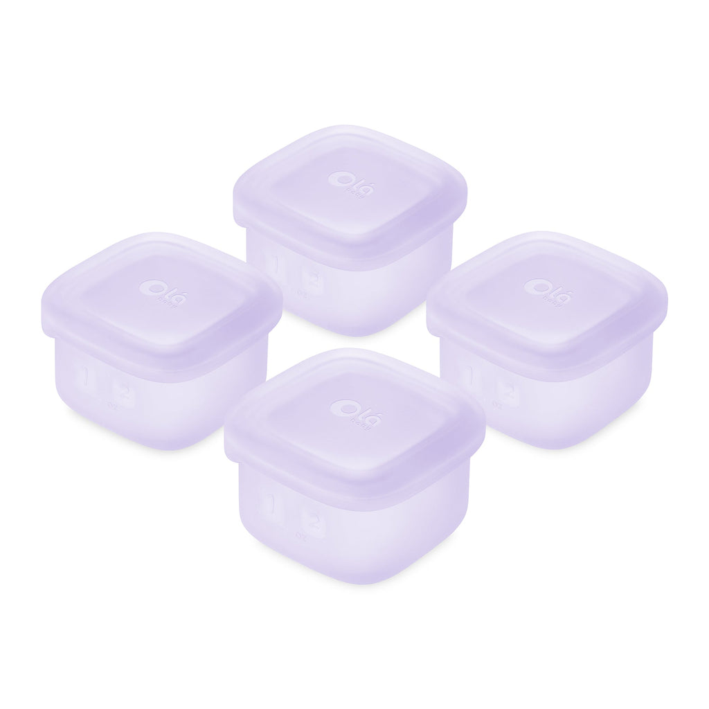 Olababy Silicone Food Storage Containers for Baby Meals On the Go (4-Pack)