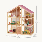 Tiny Land® Casa de muñecas Pegasus Sweetwood y muñecas de madera para casa de muñecas