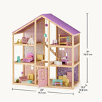 Tiny Land® Casa de muñecas de unicornio Sweetwood y muñecas de madera