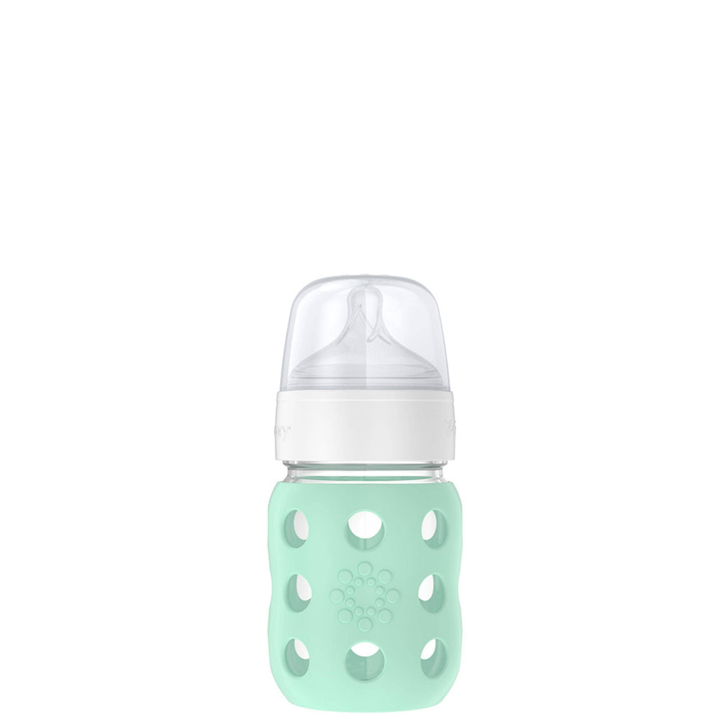 8oz Glass Baby Bottle Stage 2 Nipple, Stopper, Cap