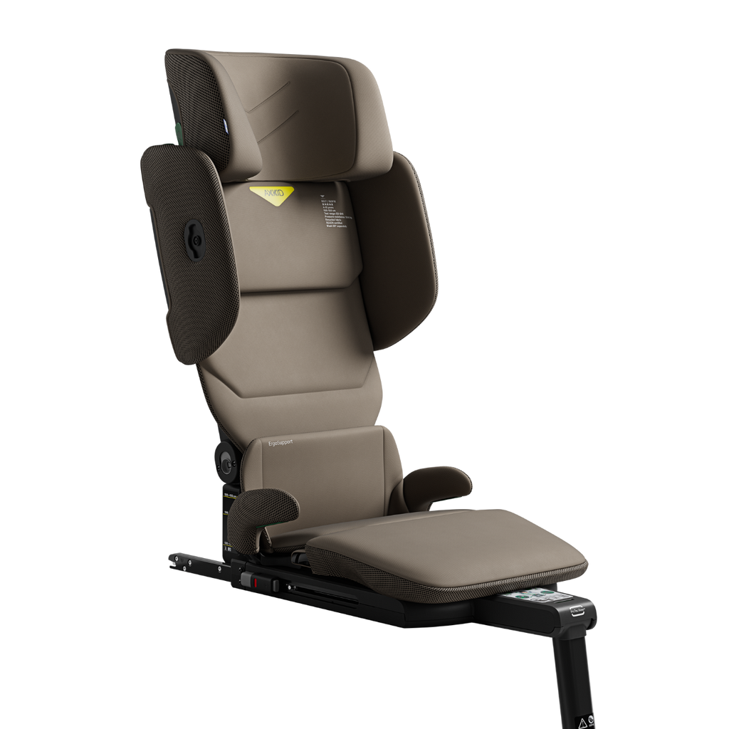 Axkid UP High Back Belt-Positioning Booster Car Seat - Driftwood Beige