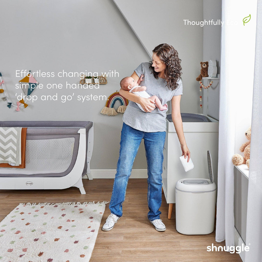 Changing Essentials Kit: Shnuggle Changing Mat + Diaper Pail + Liners