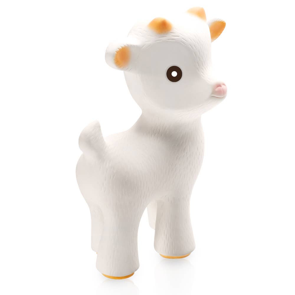 Natural Rubber Teether Goat, Non-Toxic, Mold-free Design
